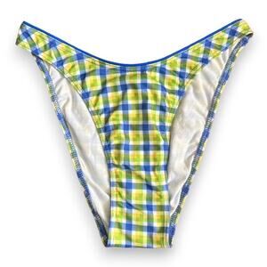 Vintage deadstock body glove green plaid bikini bottoms